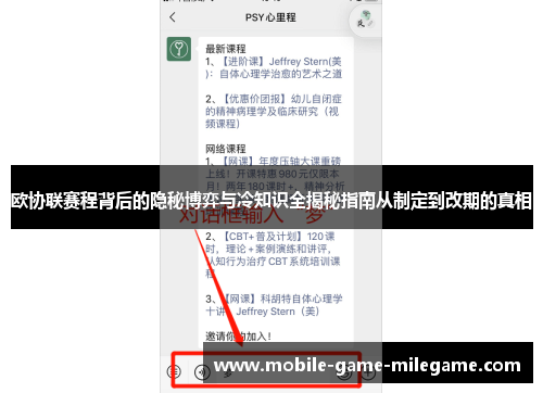 欧协联赛程背后的隐秘博弈与冷知识全揭秘指南从制定到改期的真相